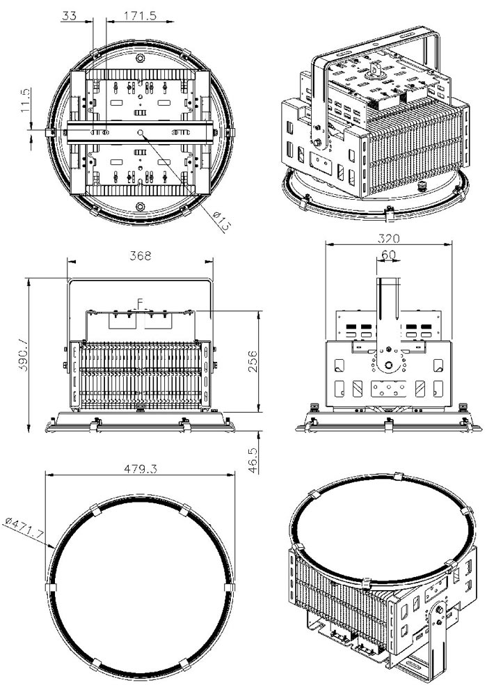 led flood light housing